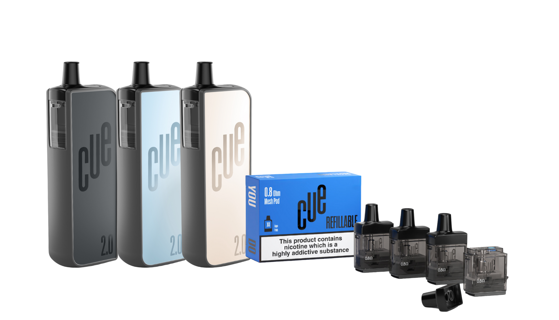 Cue 2.0 Starter Kit Bundle Device + 4 Pods