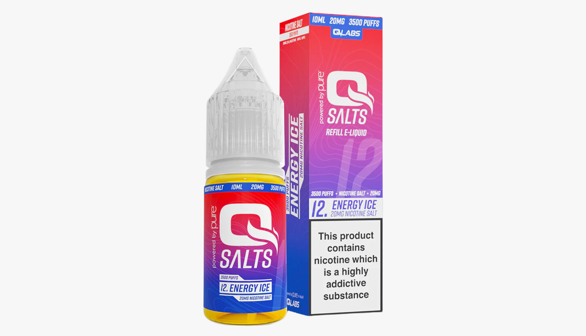 Energy Ice 10ml Nicotine Salt E-Liquid by Qsalts 20MG