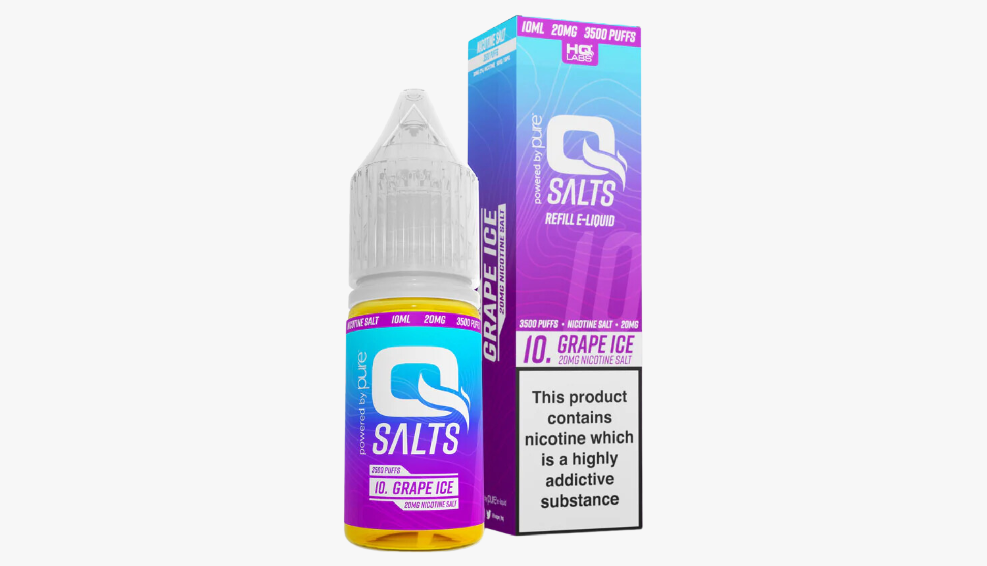 Grape Ice 10ml Nicotine Salt E-Liquid by Qsalts 20MG